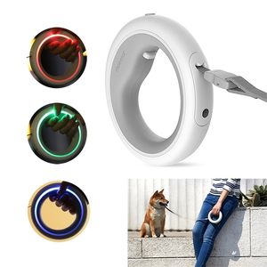 Mode luxe handsfree intrekbare huisdierhonden leiband lood wandeltractie touw oplaadbare nacht lichtgevende led ademlicht 220610