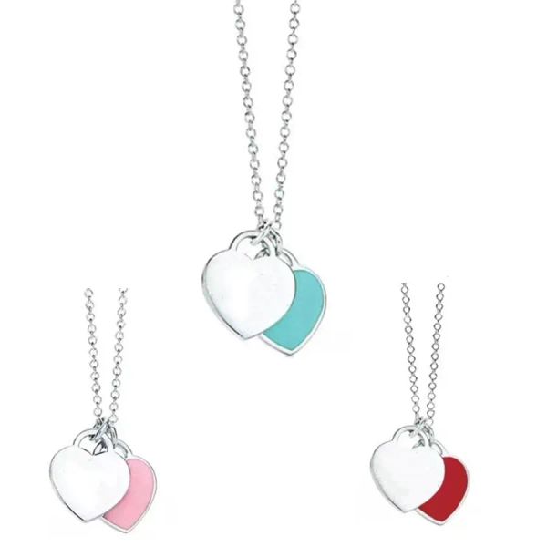 Mode Luxe Coeur Pendentif Colliers Paquet Designers En Acier Inoxydable Perles Brins Rose Bule Bracelet pour Femmes Anniversaire Cadeau Petite Amie