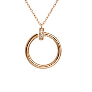 Collier de créateur de bijoux de luxe de mode platine colliers à ongles en or rose pour femmes diamants complets en acier inoxydable longue chaîne cadeau d'anniversaire B3046900