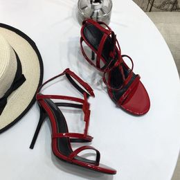 Mode luxe dames sandales et talons hauts chaussures habillées sangle avec sexy pointu partie en cuir véritable bas pompes chaussure de mariage noir grande taille 34-42