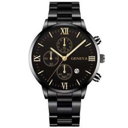 Mode Luxe Large Dial Steel Band Kalender Quartz Business Men's Watch Minimalistisch luxe horloge