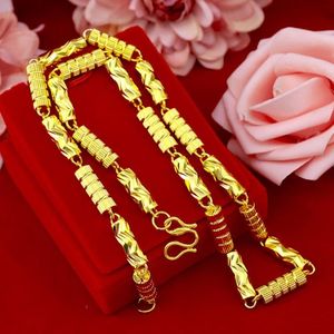 Mode luxe heren ketting 24k gouden ketting vaste auto bloem ketting voor mannen bruiloft verloving jubileum sieraden geschenken m267u