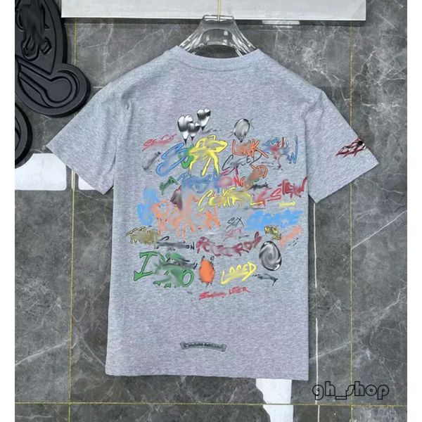 T-shirts de luxe pour hommes Brandch Designers Tops T-shirts Correct Horseshoe Sanskrit Cross Polos Boy Graffiti T-shirts Hommes Femmes Manches courtes T-shirts unisexes 9539