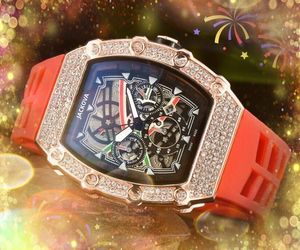 Mode Luxe Mannen Vrouwen Sky Diamonds Ring Horloges 43mm Rubber Siliconen Quartz Automatisch Uurwerk Hollow Skeleton Dial Liefhebbers polshorloge voorzien van kerstcadeaus