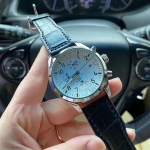 Relojes deportivos de lujo para hombre, todos los subesferas, cronómetro de trabajo, marca superior, esfera de 40 mm, correa de cuero, relojes de pulsera, reloj de cuarzo para hombre 285c