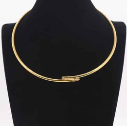 Collier de luxe de mode bijoux de créateurs gros clous chaînes colliers pour femmes et hommes fête bijoux en or platine