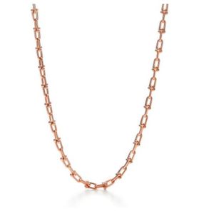 Colliers de luxe de mode Designer Rose Gold Platinum Hardwear Jewelry Horseshoe Chain Collier For Teen Girls Silver Party Diamonds Bijoux Wholesale7836296