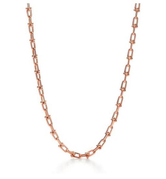 Colliers de luxe de mode Designer Rose Gold Platinum Hardwear Jewelry Horseshoe Chain Collier For Teen Girls Silver Party Diamonds Bijoux Wholesale7836296