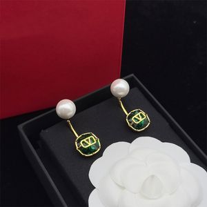 Mode Luxe Pearl Earrings Designer 18K Gold Ploated 925 Silver Oorrings Dames Wedding Earring Sieraden