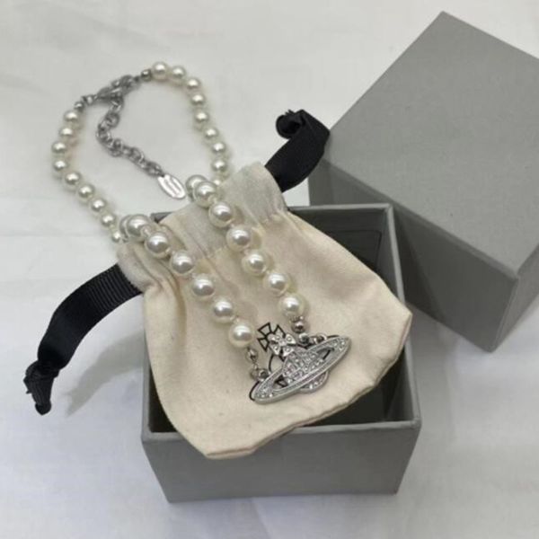 chaîne de colliers de perles de luxe de mode pour les femmes Party amoureux de mariage cadeau bijoux de créateur de collier de mariée