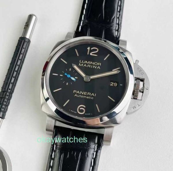 Fashion Luxury Penarrei Watch Designer Off Box Certificat 42mm Limited Edition Small Blue Needle Mécanique Mécanique Mélange