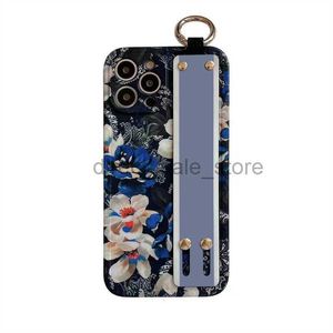 Fashion luxe telefoonhoesjes voor iPhone 14 14Pro 14Plus 13 12 12 Pro Max 11 11Pro XS XR XSMax Designer Patroon Bloemen Letters Polsband mobiele telefoon