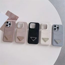 Moda de lujo Phonecase Mujeres Diseñador Fundas para iPhone con ranura para tarjeta Cuero P Phonecases Diseñadores Caja del teléfono celular para 15 14 13 Promax