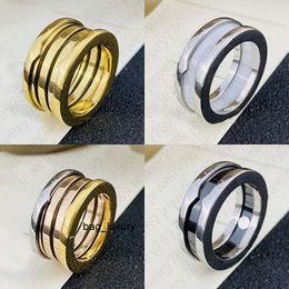 mode luxe ringen reliëf stempel ontwerper merk keramische ring wit zwart sieraden zilver goud nooit vervagen bandringen sieraden klassiek premium accessoires exclusiv