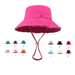 Hat de plage Designer Bucket Hat Wide Brim le Bob Soft Cappello Orange White Designer Chapeaux pour hommes Casquette Casquette Luxe Top à plage Plat Trop réglable HJ027