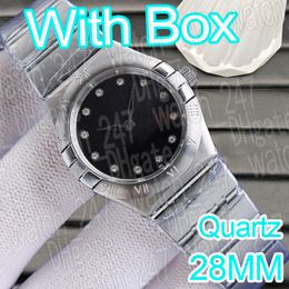 Mode Luxus kleine Damenuhr Designer 28mm Quarz Diamant Uhr 316 Edelstahlband Saphir Superclone mit Box TW Factory Uhrenuhr Montre de Luxe