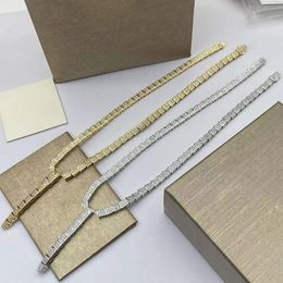 Fashion Luxury en forma de serpiente Pulsero de collar Cadenas de joyería de diseñador con diamantes collares para mujeres joyas de platino de oro rosa