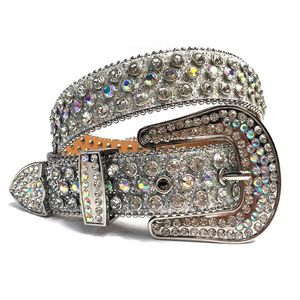 Courtette de luxe de mode Courteille cloutée de cristal ouest Cowgirl Cowboy Bling Rignestones Belt For Women Men Cinto de Strass 210322 226T