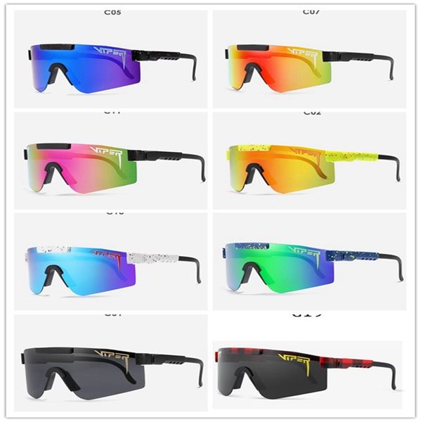 Lunettes de soleil de luxe à la mode Pits Vipers Film coloré Nouvelles lunettes de cyclisme sur route pour hommes et femmes Sports de plein air Lunettes de soleil coupe-vent
