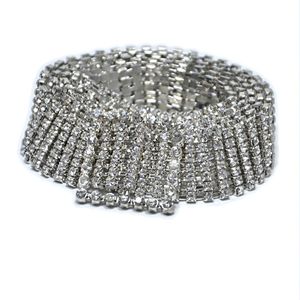 Fashion Luxury Ten Row Bright Full Full Full Sweind Women's Belt's Femme Bride Wide Bling Crystal Diamond Taist Chain Belt 2019 Y1 267F