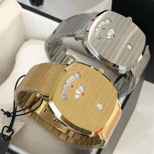 Mode luxe horloges 38 mm unisex dames herenhorloge quartz uurwerk gouden horloges roestvrij staal Montre DE luxe horloge de334C