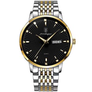 Mode Luxe waterdichte gloed in het donker ultradunne bedrijfskwarts herenhorloge minimalistisch luxe horloge