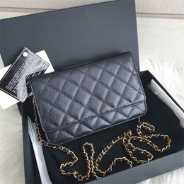 Fashion Luxury Woc Woc Classic Flap Bag para mujer Embrague de hombro Crossbody Bolsas de diseñador Bolsas de bolsas de cuero de calidad superior Bolsa de caviar de mano