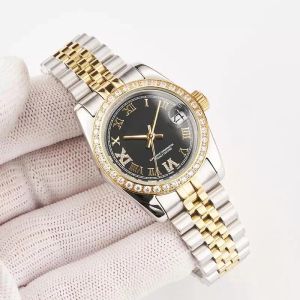Relojes de lujo de moda para mujer, relojes mecánicos automáticos de alta calidad de 28mm, relojes de diseñador con diamantes para mujer, relojes de pulsera de acero inoxidable