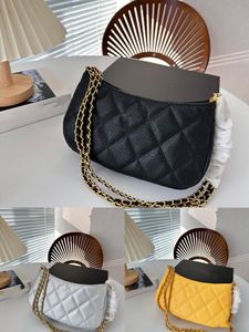 Fashion Luxurys Underarm Hobo Sacs épaule à bandoulière en cuir en cuir classique trois chaînes Satchel Pourse Designer Femmes Caviar Cowhide Black Mandbag Diamond Pattern