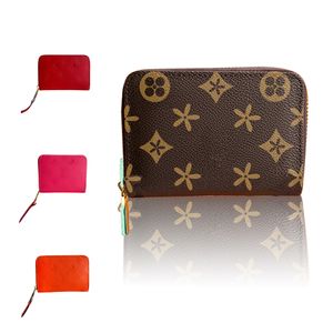 Moda M60067 N63070 Monedero con cremallera Monedero pequeño para llaves Portatarjetas para mujer para hombre Bolso de cuero genuino Marrón Flor negra Diseñador de lujo para mujer billetera zippy classic