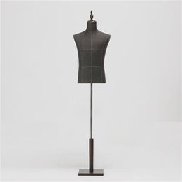 Mode Mannelijke Mannequin Body Halve Lengte Model Pak Broek Beugel Display Kledingwinkel Hout Dase Verstelbare Hoogte Diy Xiai2294