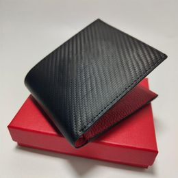 Fashion Man Red Wallet Thin Pocket Card Holder Portable Cash Harder Luxury Fold Coin Purse est livré avec des mini-portefeuilles de créateurs de boîte 239v