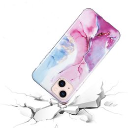 Fashion Marble IMD -hoesjes voor iPhone 13 Pro Max 12 Mini 11 XR XS Max 7G 8G Stone Rock Soft TPU Mobiele rugklep Shockproof -telefoonhoes