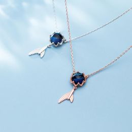 Mode Marine Life Leuke Zeemeermin Staart Sterling Zilver 925 Hanger Ketting voor Vrouwen Luxe Bruiloft Originele fijne sieraden