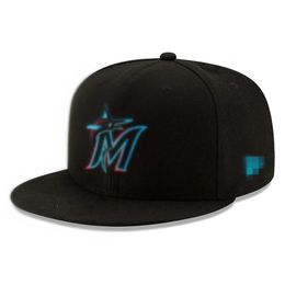 Marlins de moda M Carta de béisbol Cap Sport Snapback Sombrero para mujeres Men ajustables S Chapeus Hiphop Caps H5-8.17