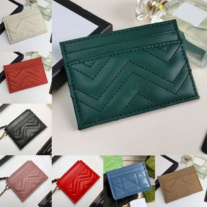 Fashion Marmont Matelasse Card Case Wallet Chevron Leather Designer Women Men Keychain met hook wallets vintage hardwarekaarthouder portemonnee