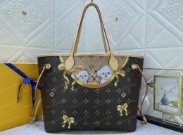 Fleur brune Neverfull Cat Dog Designer Sac Sacs à bandoulière Sacs de luxe Sacs à main Sacs à main Catogram Nevel M40995 MM Grace Codding Ton Cat Bag Tote 7A Singe de haute qualité