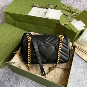 Fashion Marmont Women Luxurys Designers Sacs 446744 Real Leather Handbags Chain Cosmetic Messen Messenger Shopping Sac à banc de sacs à bandoulière Lady Wallet
