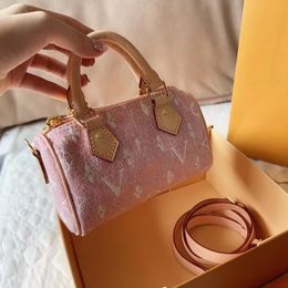 Fashion Marmont Women S V Shape Designers Tassen Echt lederen handtassen Winkelen Schoudertas Takken Lady Wallet Purse Pink Denim Bag A192 Bag