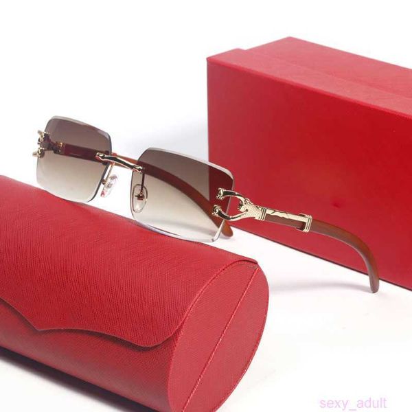 Moda Matsuda Eyewear Gafas de sol polarizadas Diseñador para hombre Carti Gafas de sol Diseño Marrón Azul Lujo Marco de madera Lentes mixtas Anteojos Mejores estuches rojos