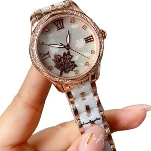 Fashion Mechanical Dames Watch 35mm 82S0 Beweging Moeder van Pearl Dial Saffier Glass Spiegel diep waterbestendigheid 316 Roestvrij staal keramische band Watch 2022 AAA