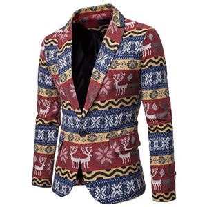 Mode Hommes Adultes Costumes De Noël Costume De Noël Costumes De Fête Drôle Santa Imprimer Blazer2901