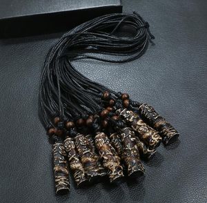 Mode hommes et femmes résine cylindrique dragon totem pendentif collier cire corde réglable taille bijoux 30 pcs/lot