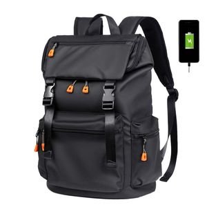 Mochila de moda para hombre, mochilas impermeables multifuncionales, bolsa para ordenador portátil de 15,6 pulgadas, bolsa de viaje con carga USB para hombre, gran capacidad