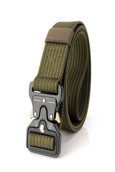 Fashion Men Belt Tactical Belts Nylon Taist Belt with Metal Buckle Adjudable Training Training Training Taist Cell Hunting Accessoires 5929190