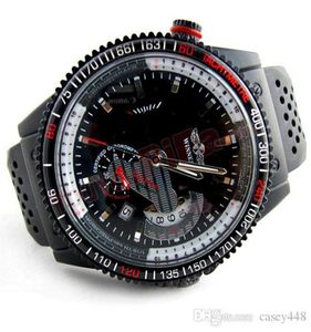 Fashion Men Brand Winnaar Skeleton Kijk Black Silicone Kalender Second Disc Mechanical Watch Relojes de Hombre252L1914782