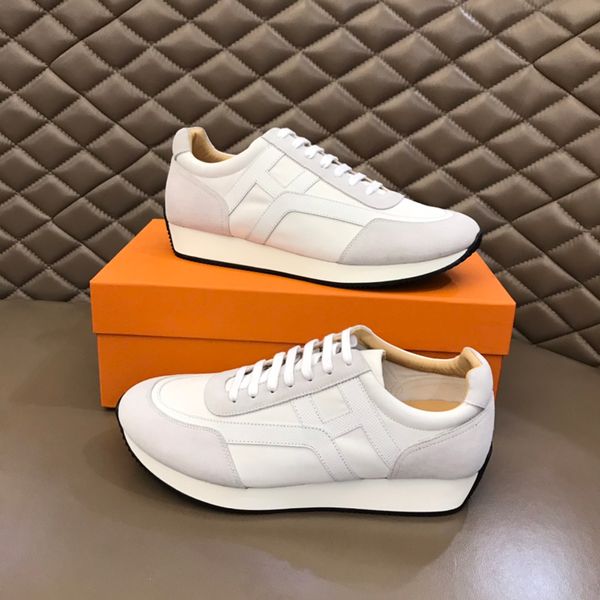 Mode Hommes Casuals Chaussures Escape Soft Bottom Running Sneakers Italie Classique Bande Élastique Low Top Calfskin Designer Outdoor Run Walk Casual Athletic Shoes Box EU 38-45