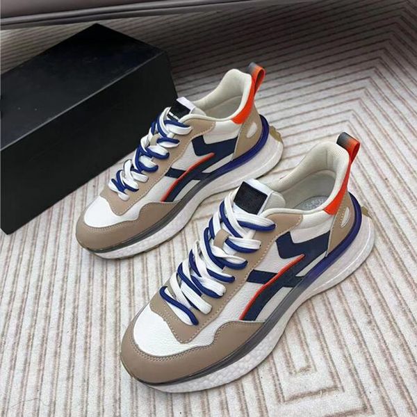 Mode Hommes Casuals Chaussures Soft Bottom Emporio Running Sneakers Italie Classique Bande Élastique Low Top Veau Designer Outdoor Casual Baskets Légères Box EU 38-44