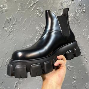 Fashion Men Chelsea Boots Chunky Heel Man Designer Boot