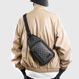 Fashion Men Chest Bags Leather Man Crossbody Tassen Multi Pocket Vintage vaste schouder voor mannelijke Sling Backpack 220705
